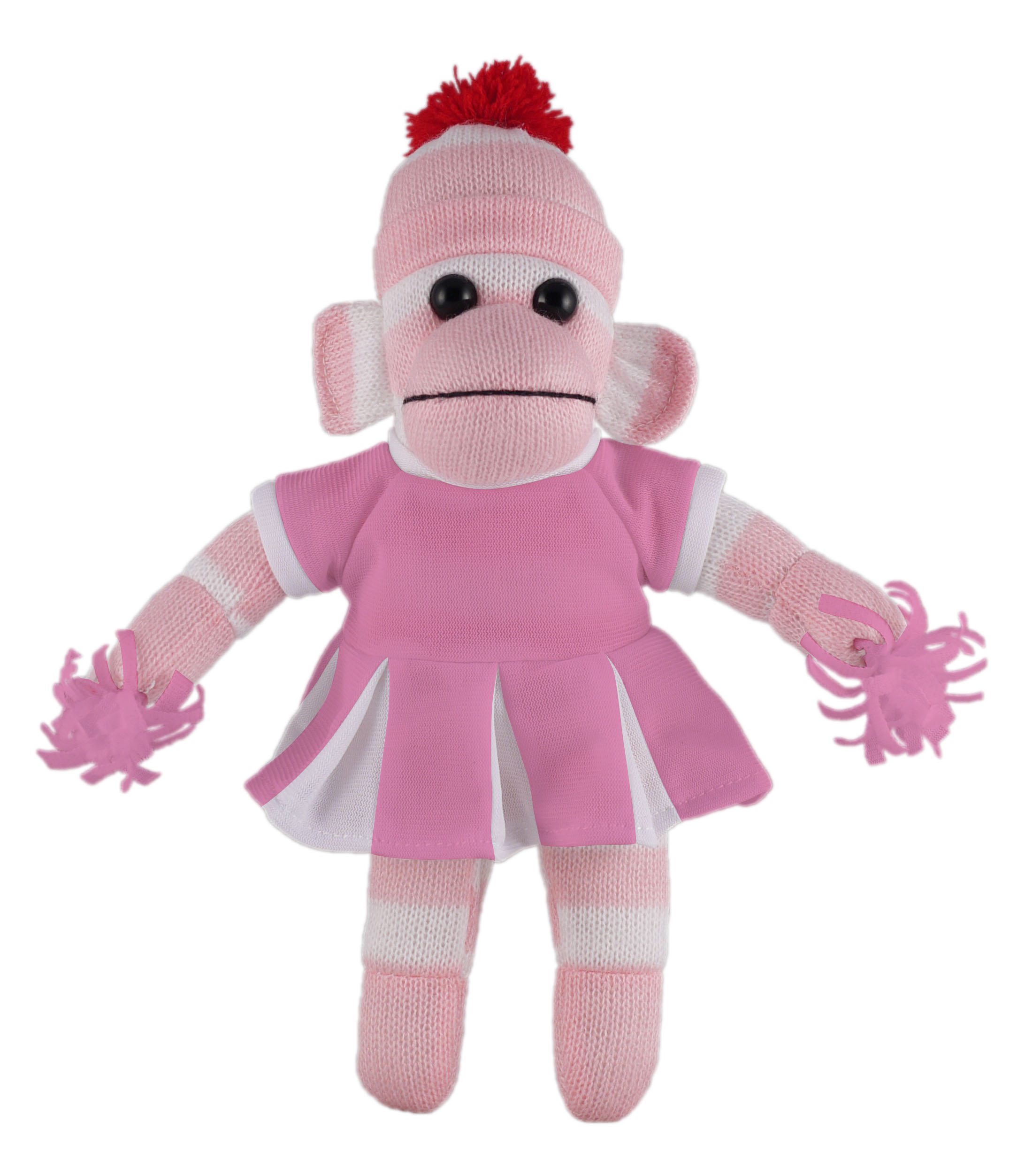 Pink Sock Monkey (Plush) with Cheerleader Outfit