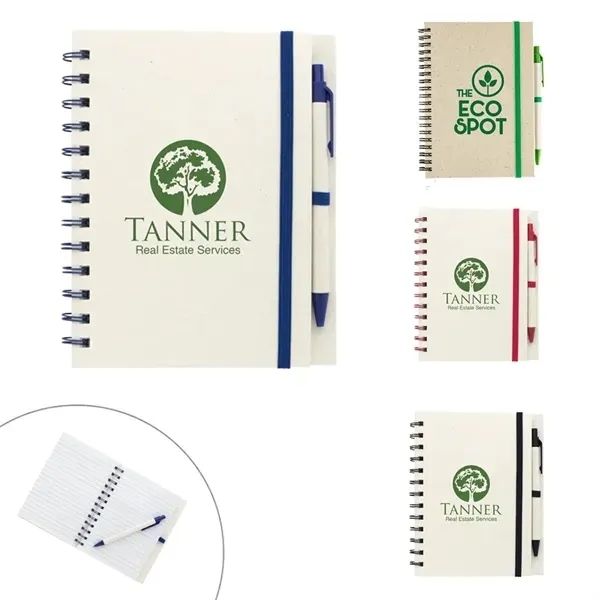 Prairie Fragrant Grass Recycled Spiral Notebook with Pen 3