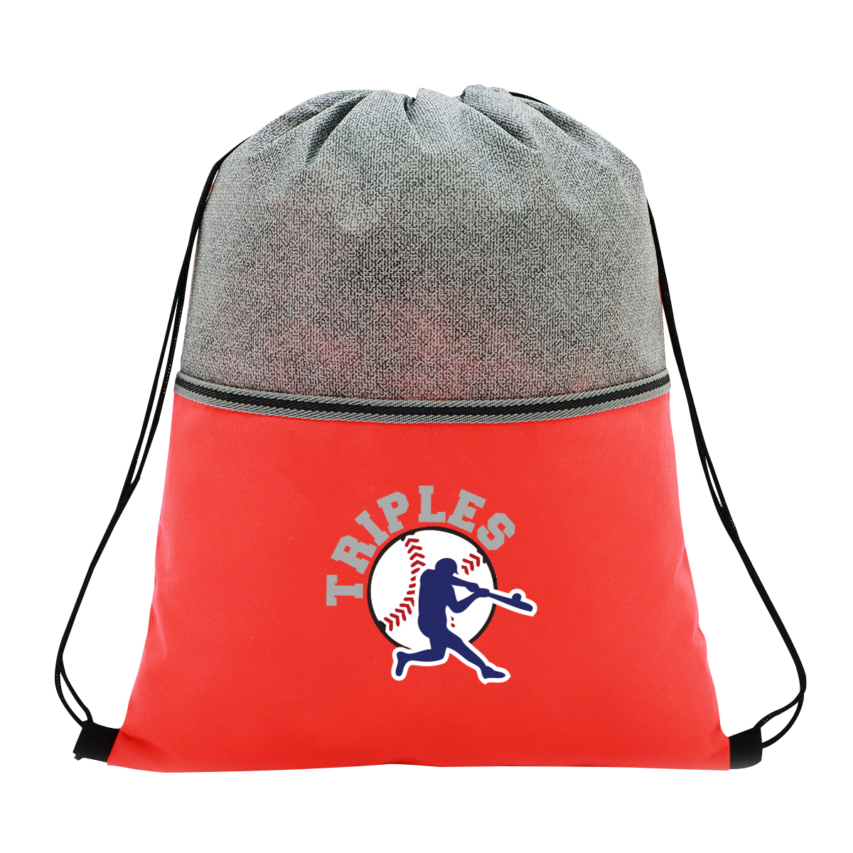 Color Basics Heathered Non-Woven Drawstring Bag 8