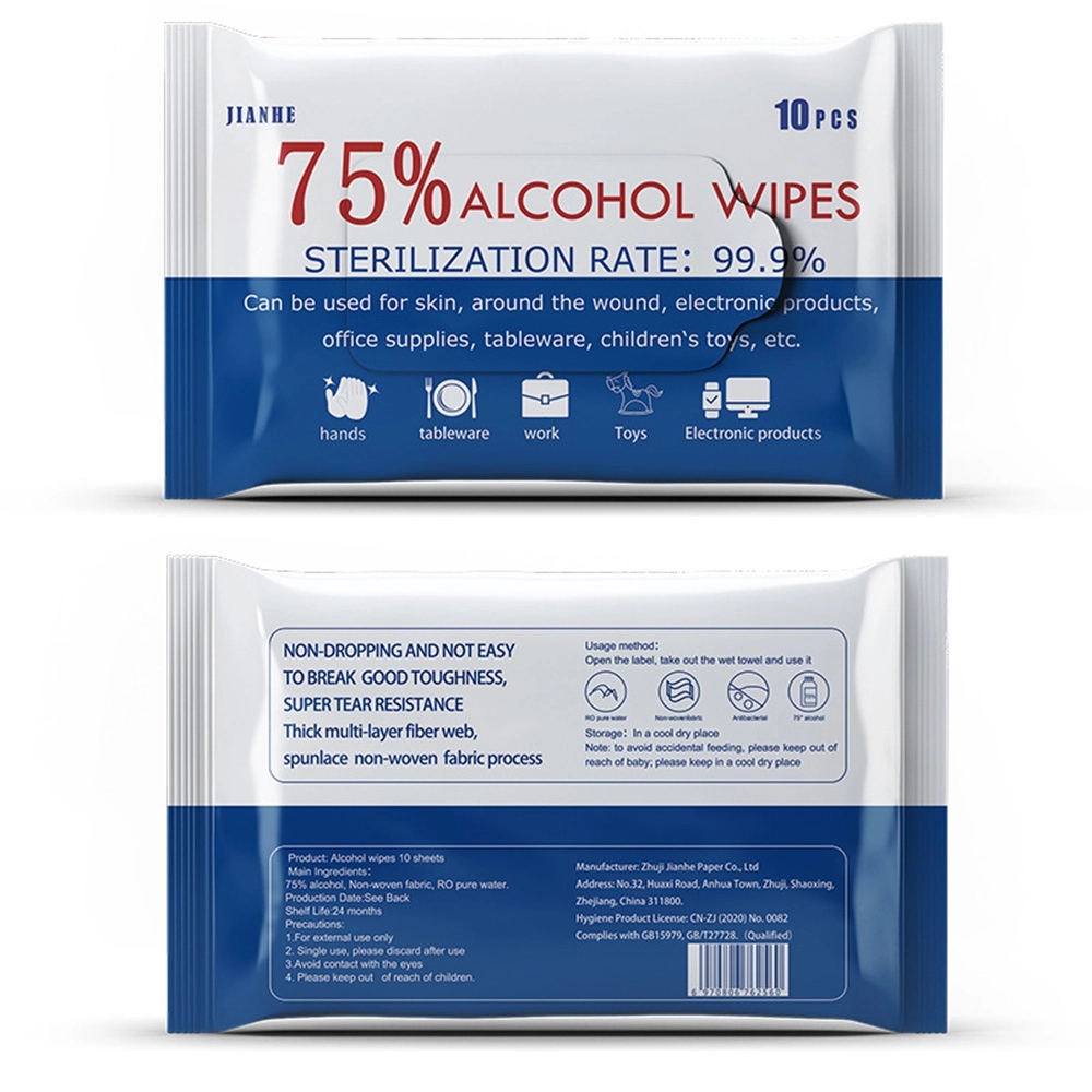 10 PCS 75% Alcohol Wet Wipe Pack 1