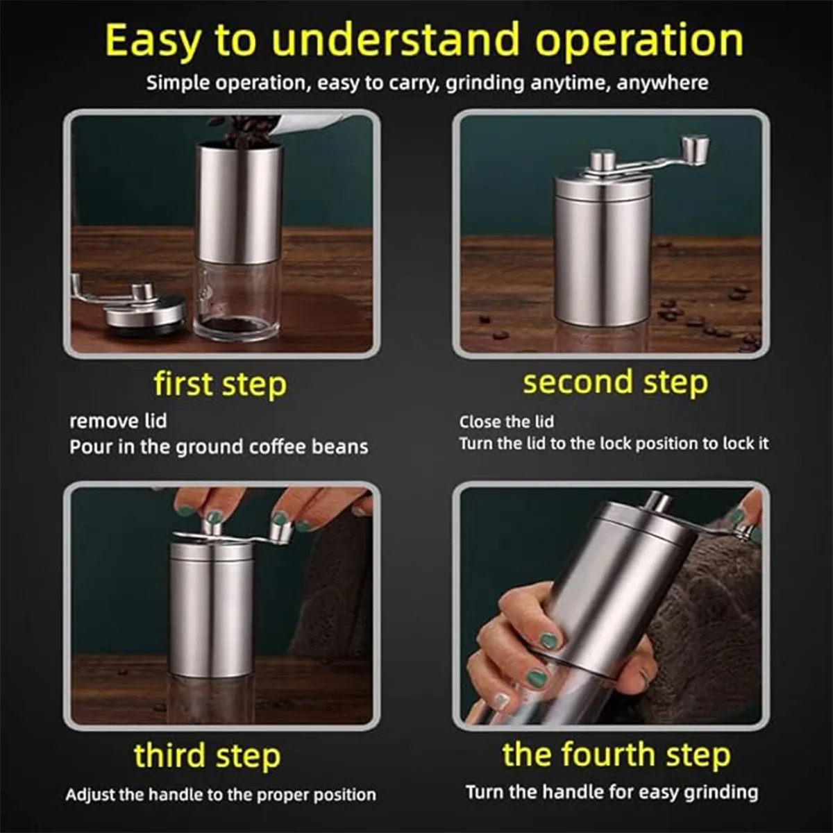Manual Portable Adjustable Easy Clean Mill Coffee Grinders 4