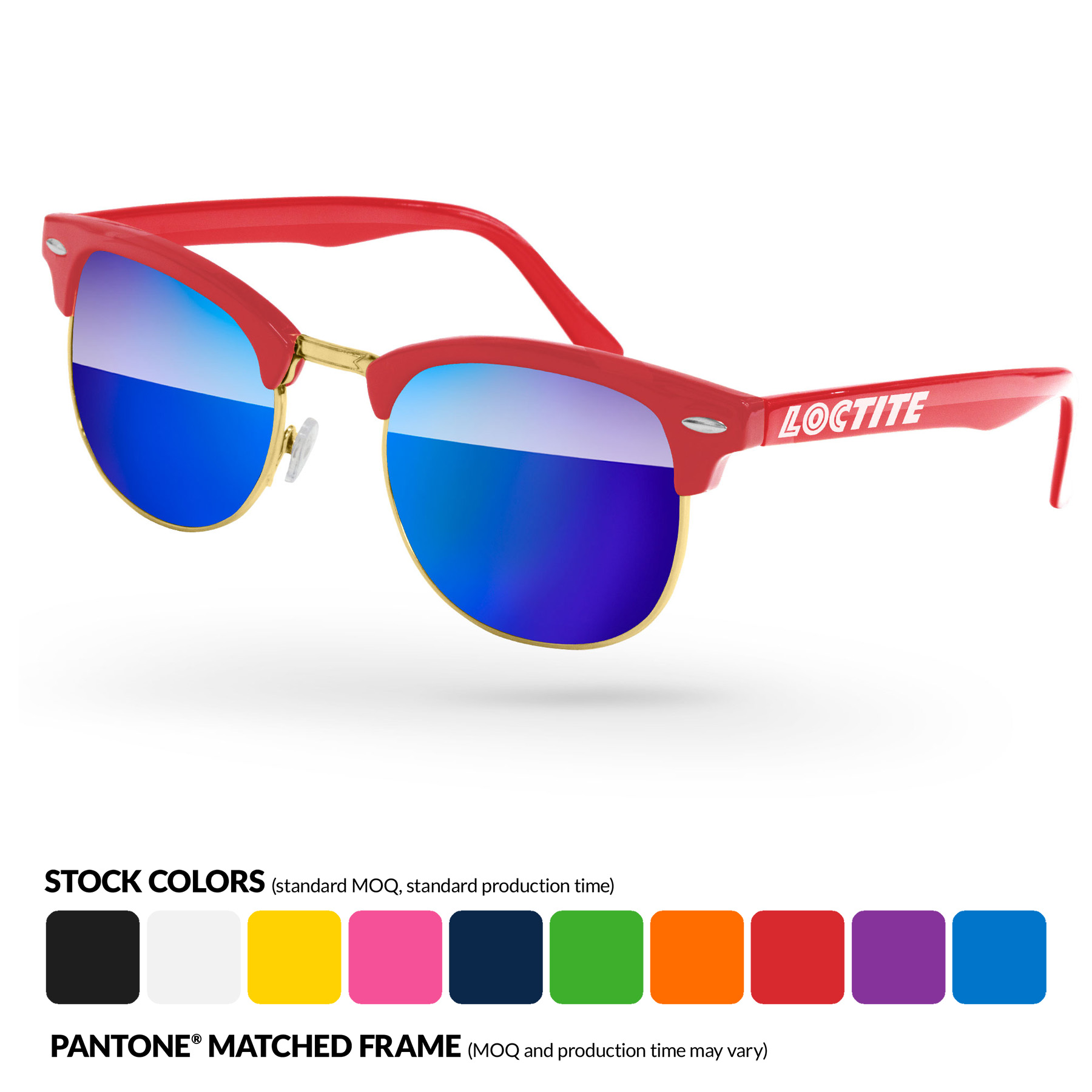PMS Metal Club Promotional Mirror Sunglasses w/ Temple Imprint 1