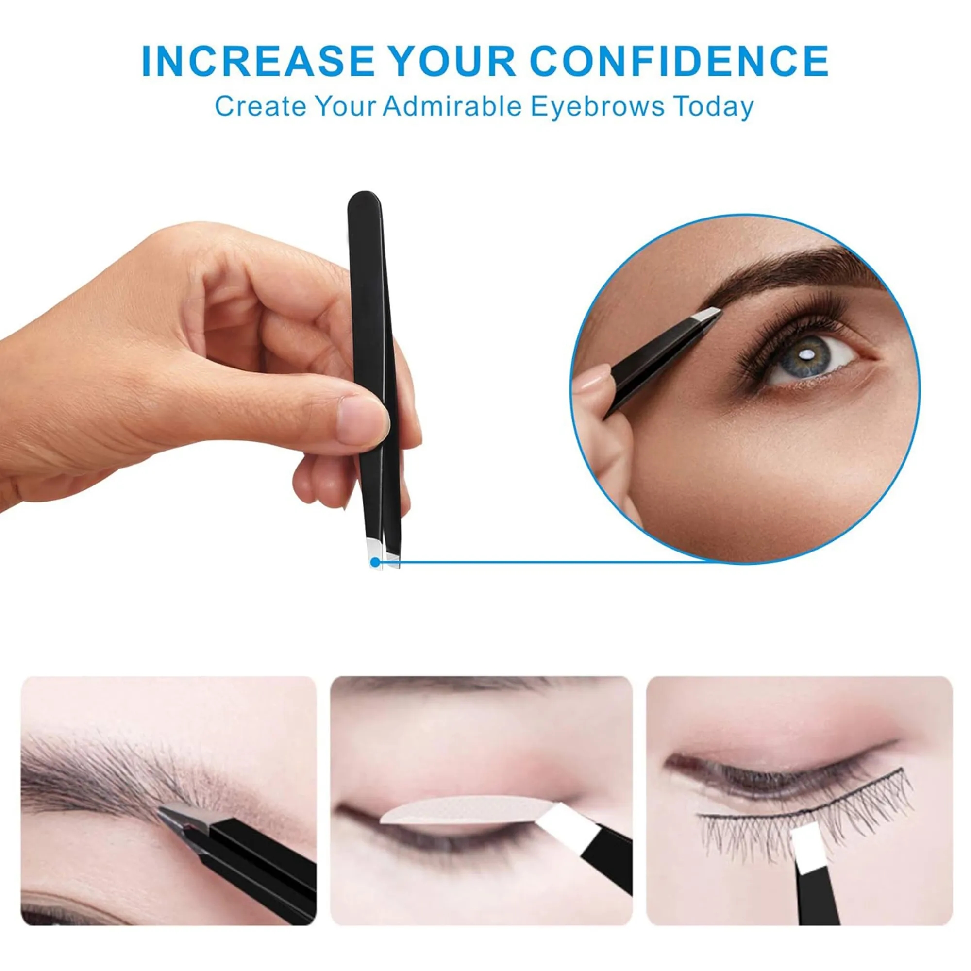 Stainless Steel Beauty Tweezers Set 1