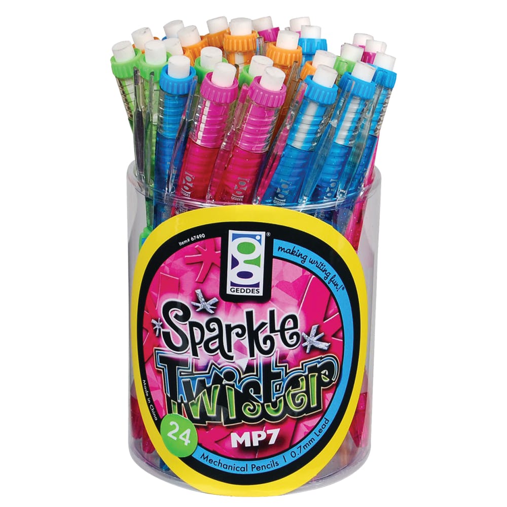 Refillable Mechanical Pencils - 24 Count Assorted Barrel Colors 0.7mm Lead 2