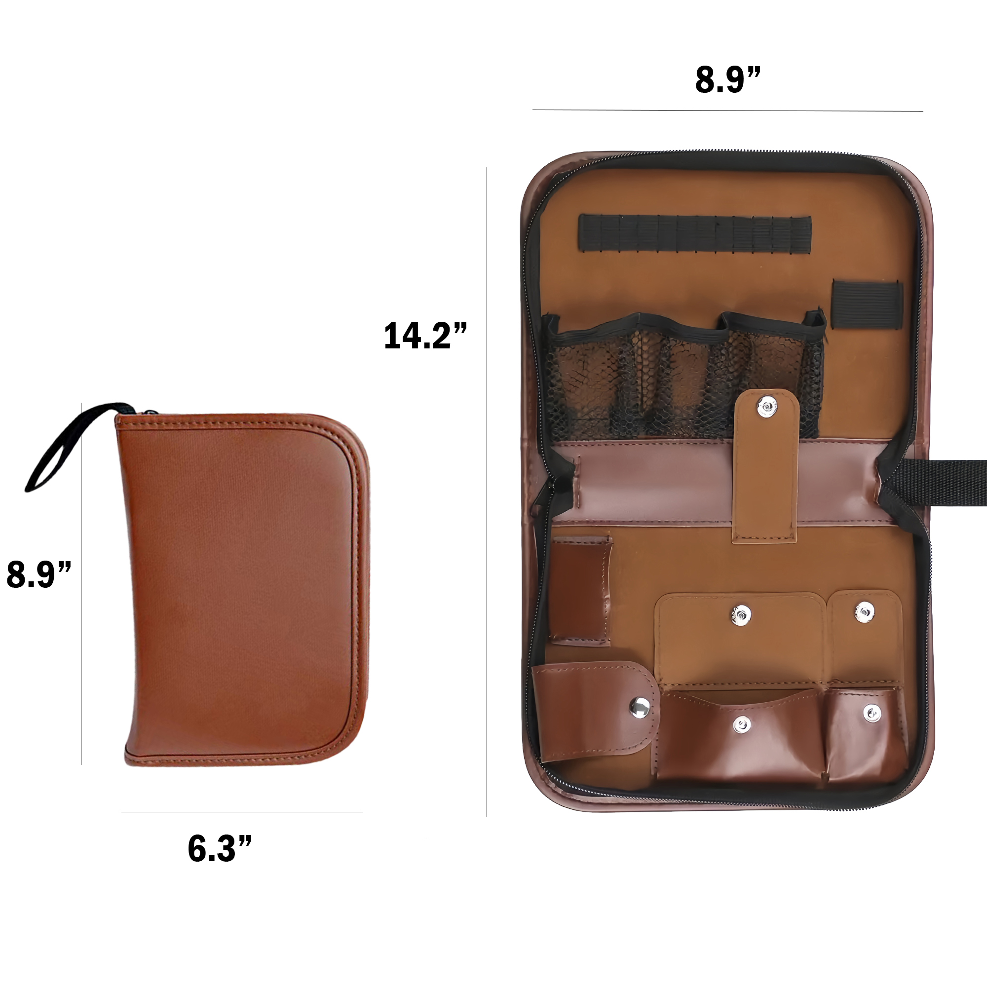 Compact Leather Golf Accessory Storage Bag 2
