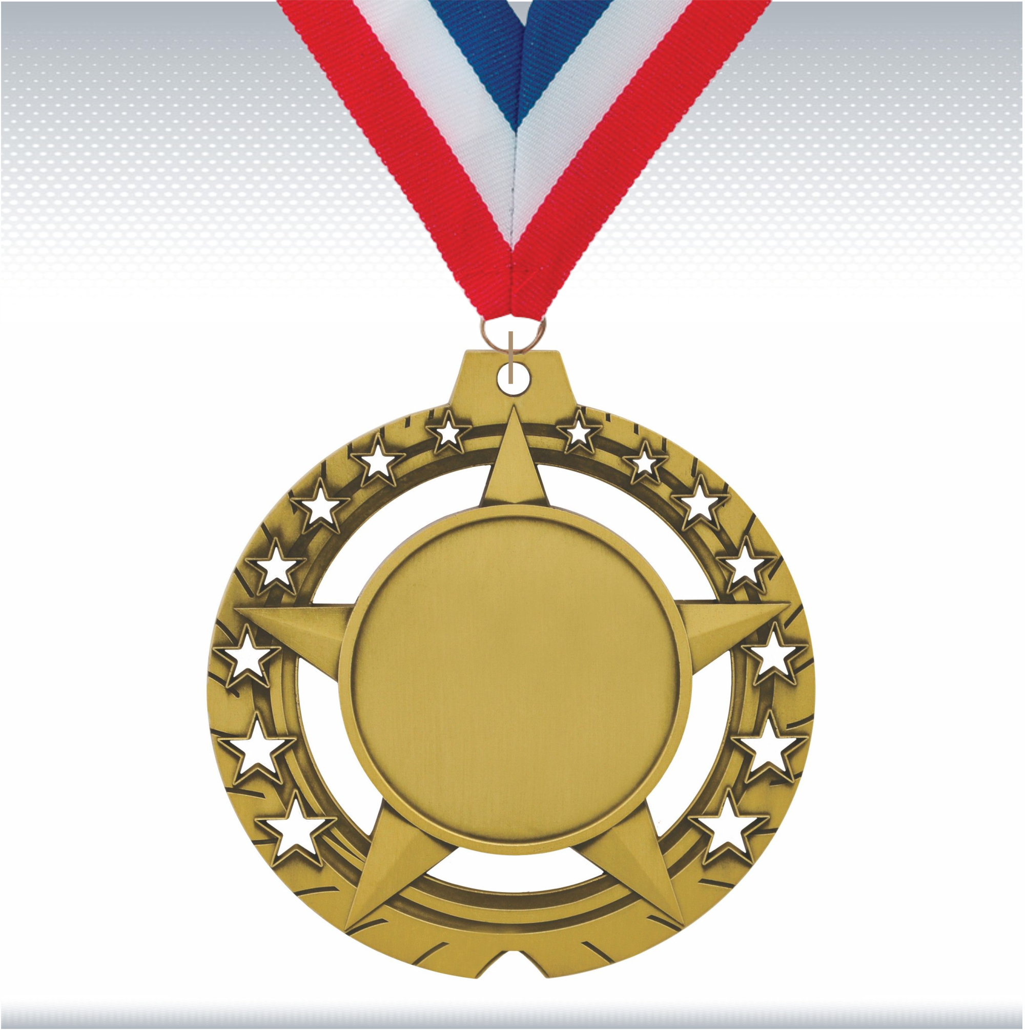 3 3/4" Antique Gold Star Insert Medal 2