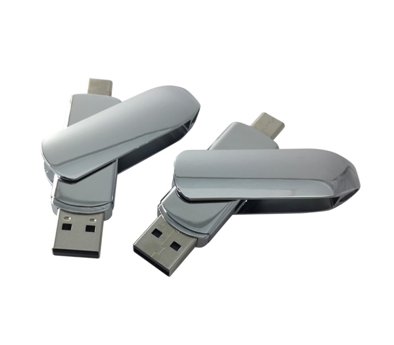 Electroplated Chrome Type-C USB Flash Drive 3