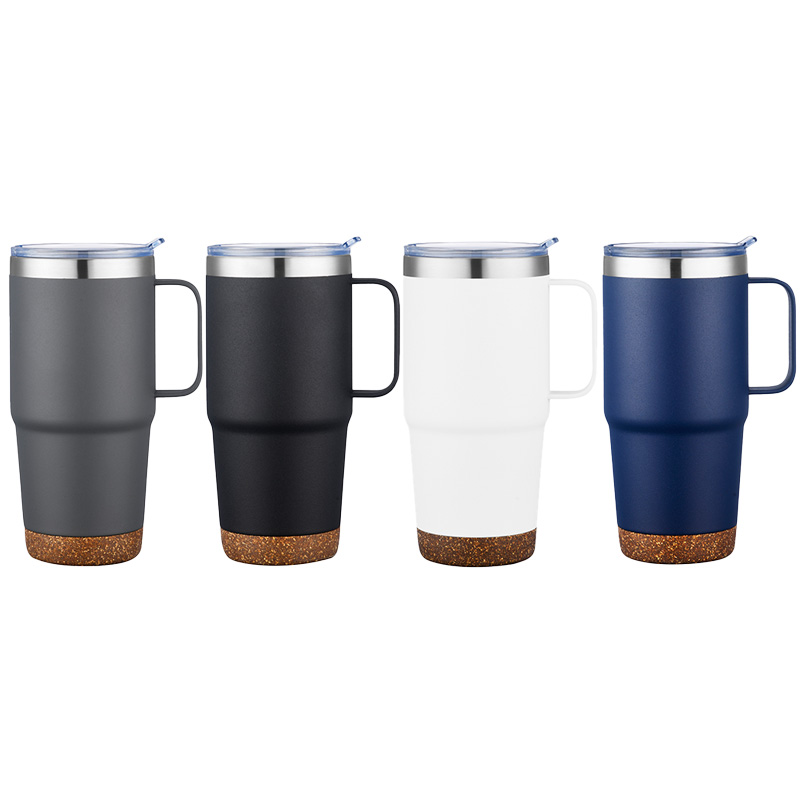 24oz. Travel Mug with Cork Bottom & Lid 7