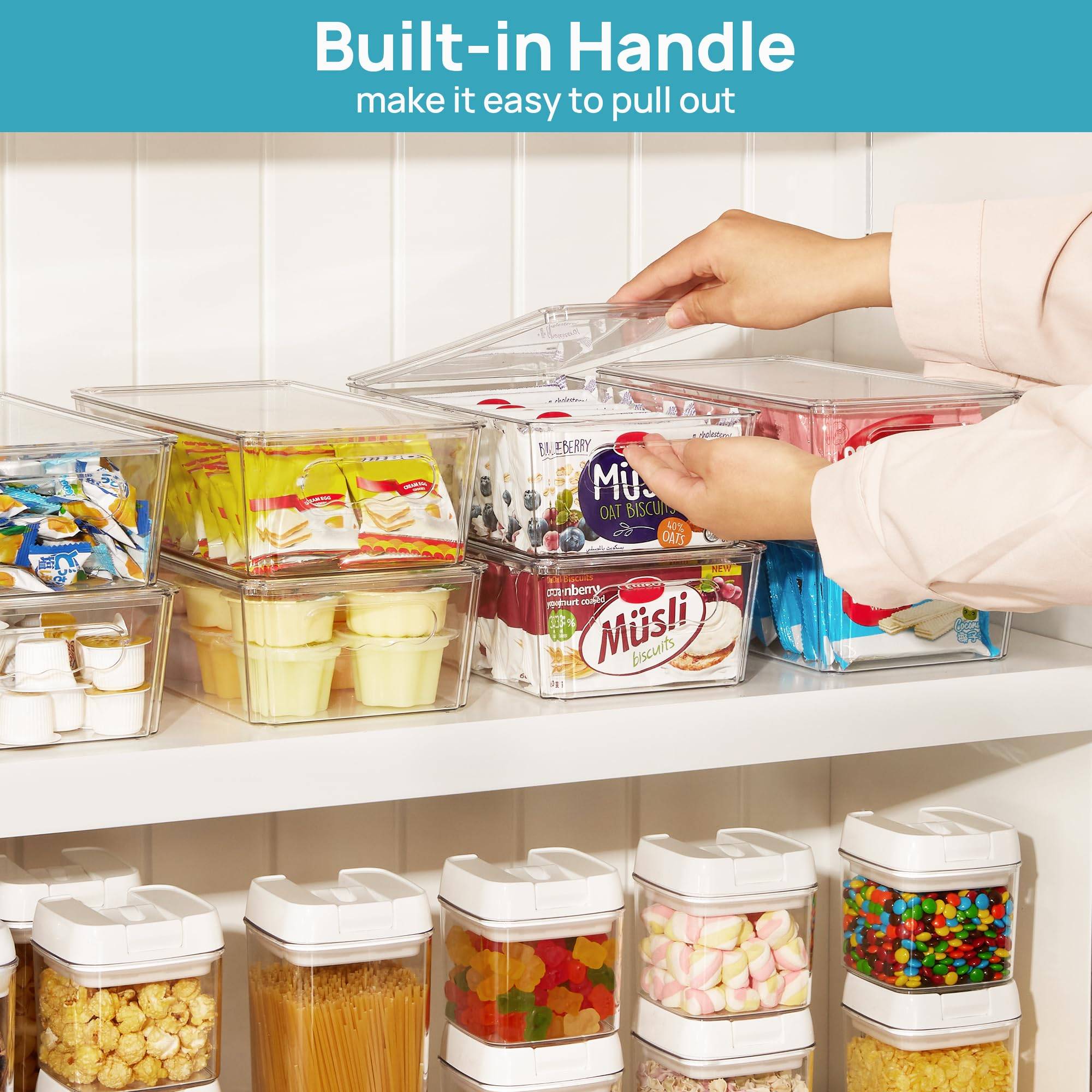 6-pack Clear Stackable Organizers and Storage Bins w/ Lids 6