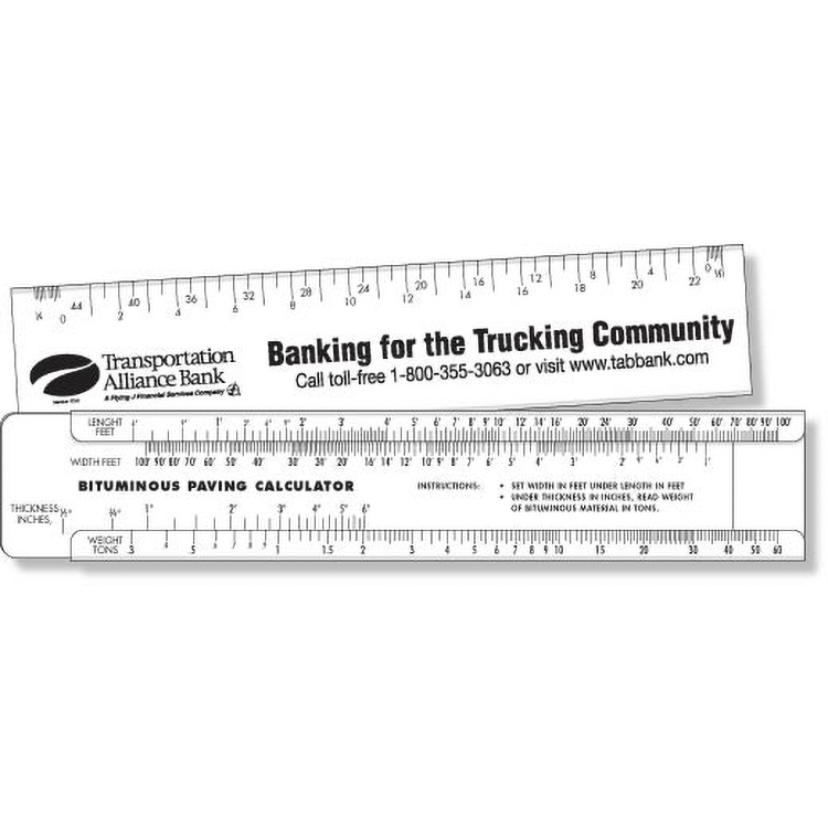 Stock Plastic Paving Slide Calculator (1.3"x6.5"), Full Colour Imprint