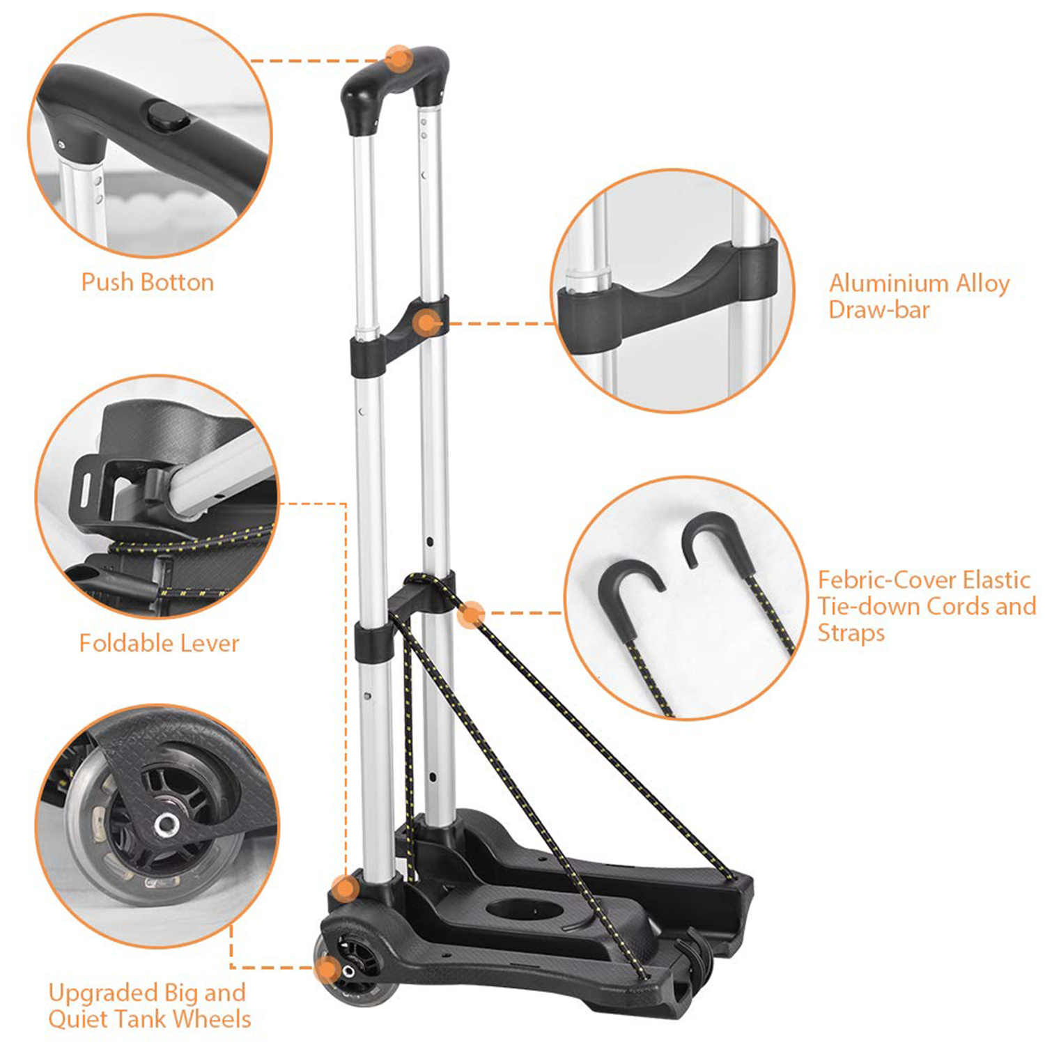Portable Foldable Outdoor Hand Truck for Luggage & Cargo 4