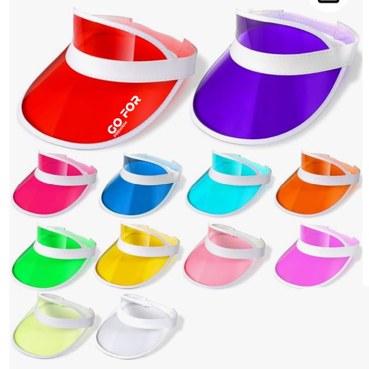 PVC Clear Colored Plastic Sun Visors Hat 2