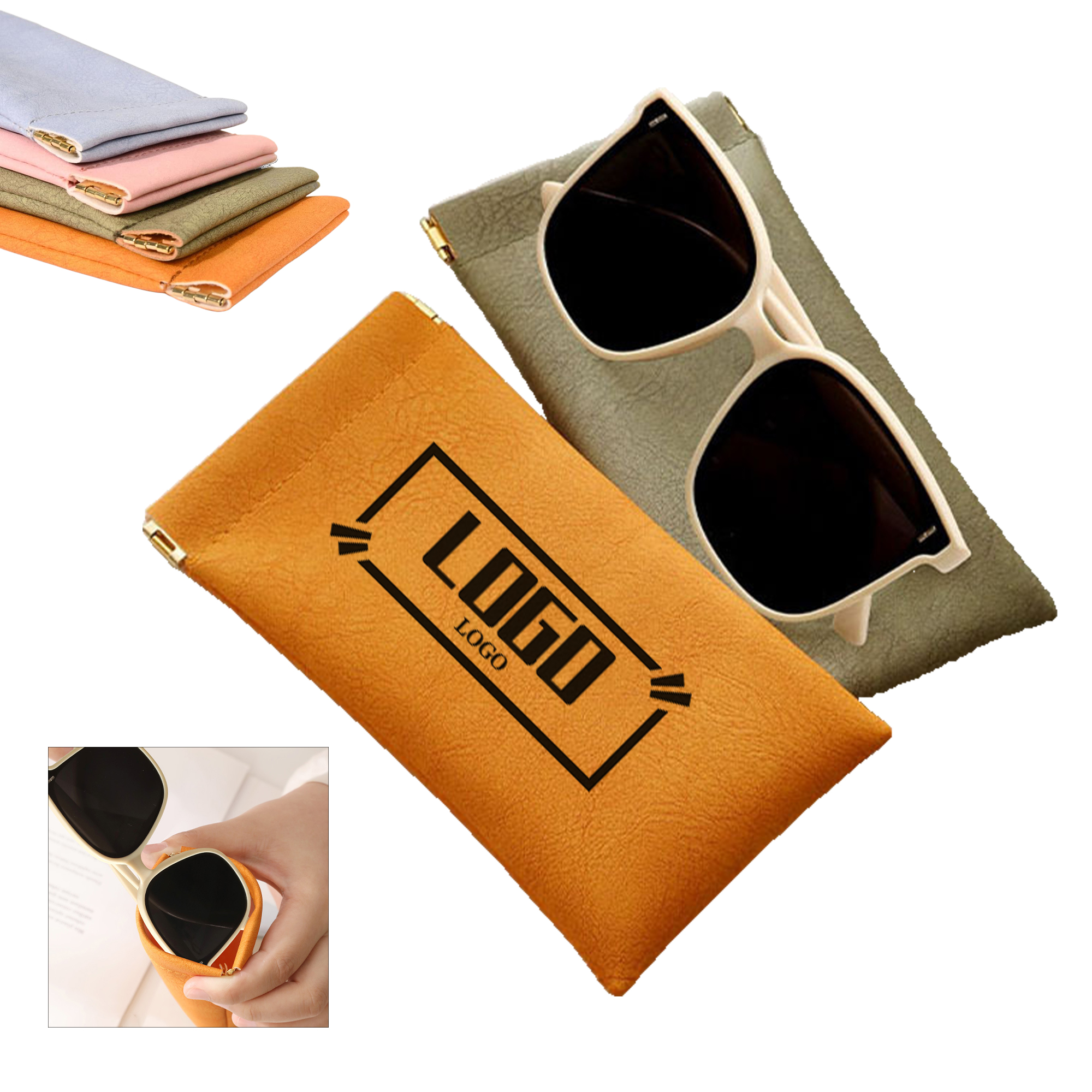 Automatic Closing PU Leather Eyeglass Case 3