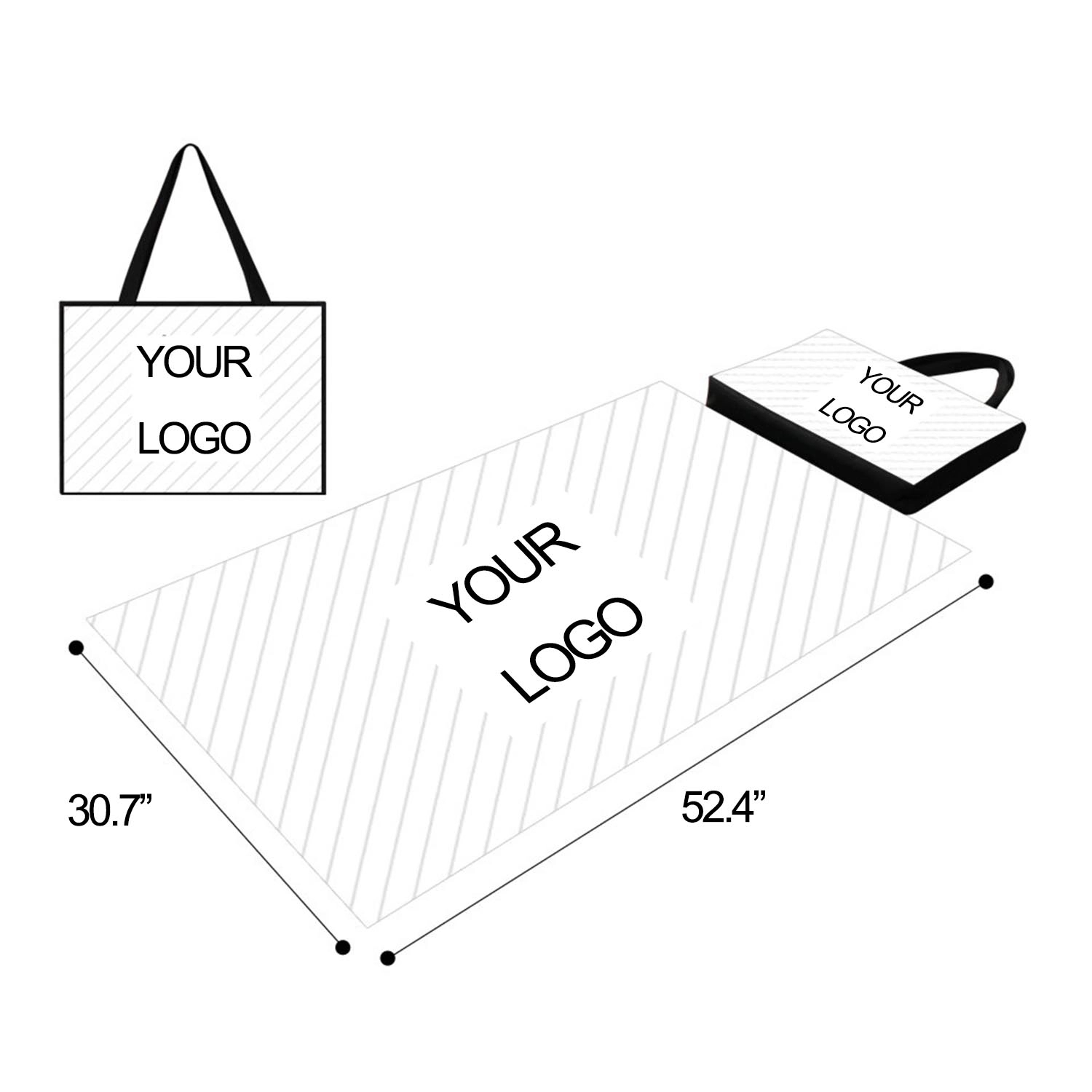Sublimation Beach Mat W/ A Tote Bag 3