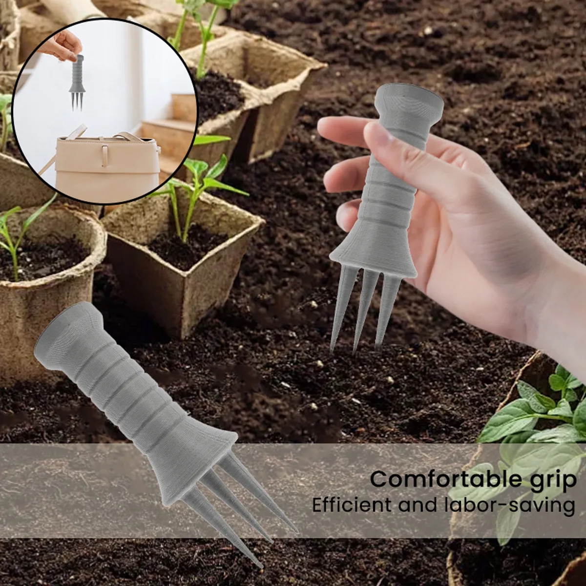 Handheld Soil Aerator Garden Tool With Ergonomic Grip 2