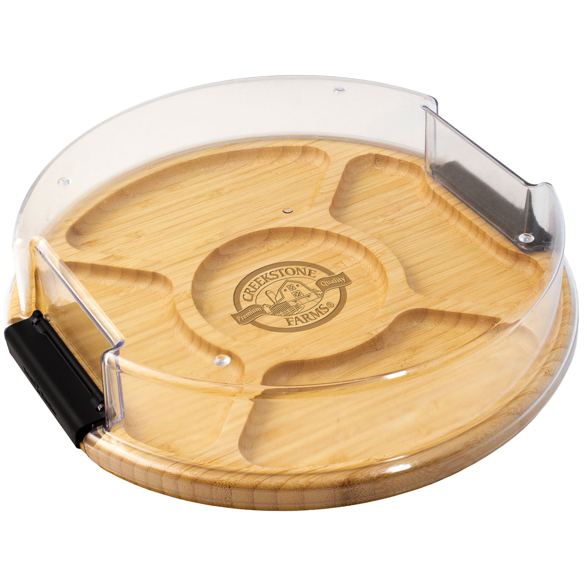 Flip, Serve & Store™ Covered Round Bamboo Charcuterie Board