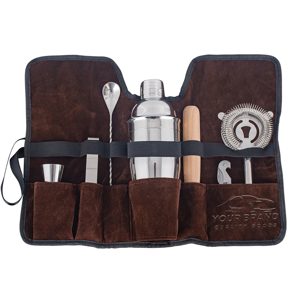 Cocktail Shaker 8-Piece Portable Bar Professional Tool Set 2