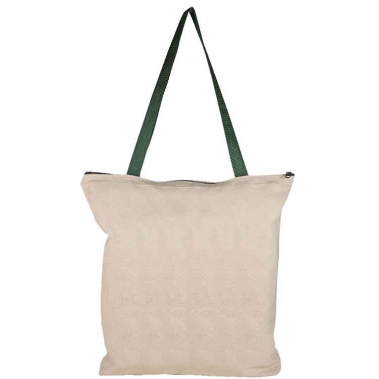 Bottom Gusset Cotton Tote, with Poly Handles & Zipper 4