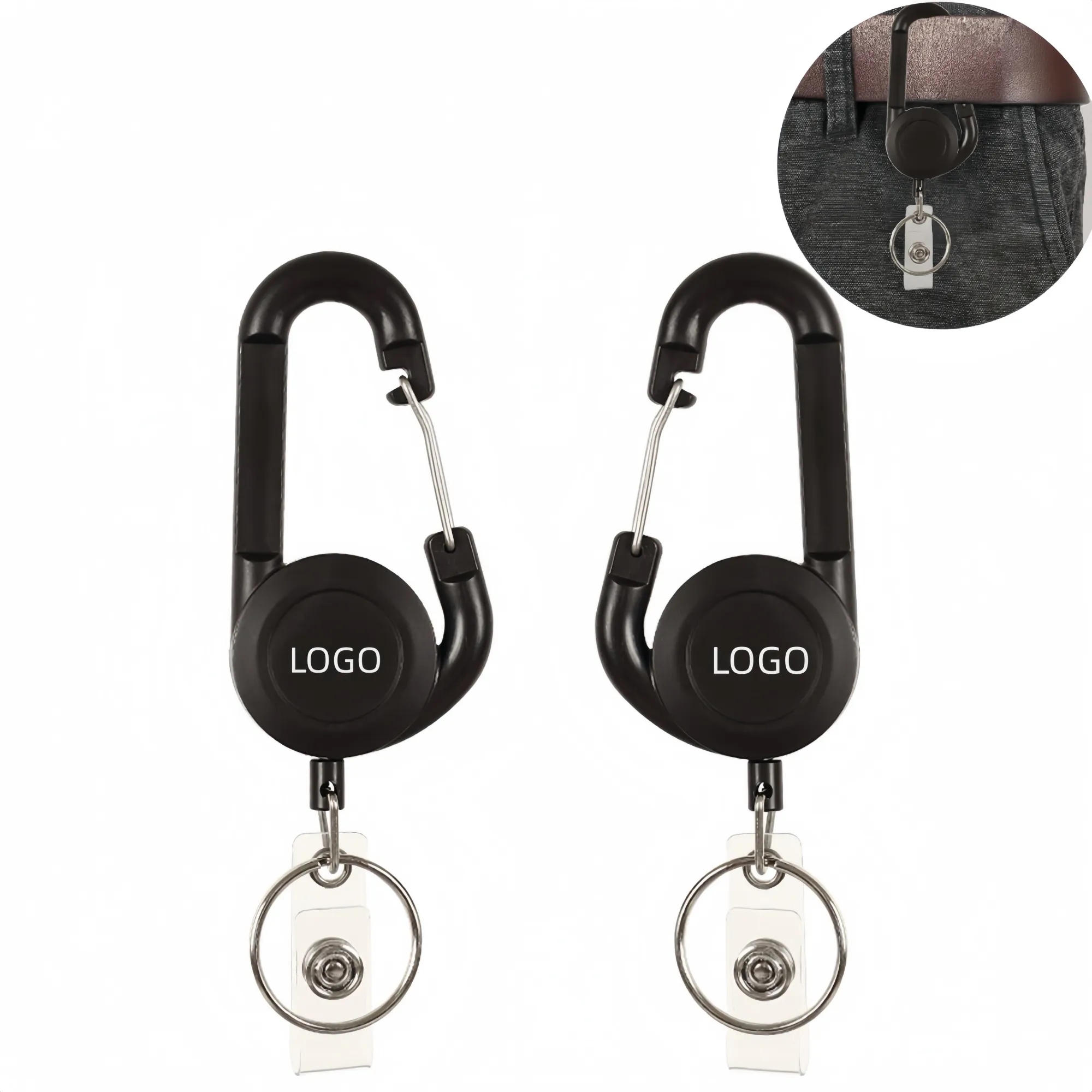 Retractable Key Chain Ring With Carabiner 3