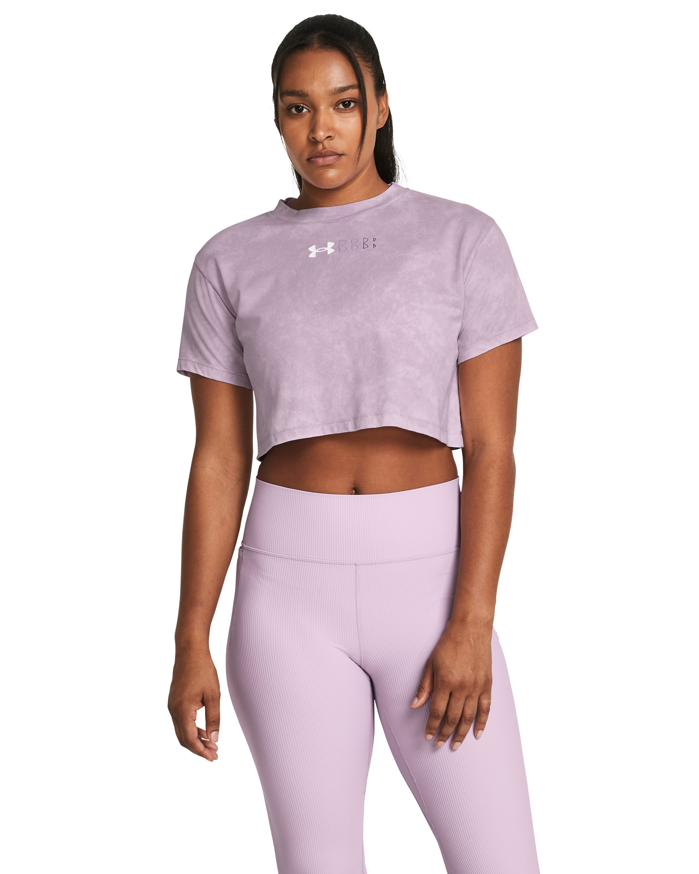 UA Wash Logo Repeat Women's Crop Short Sleeve 4