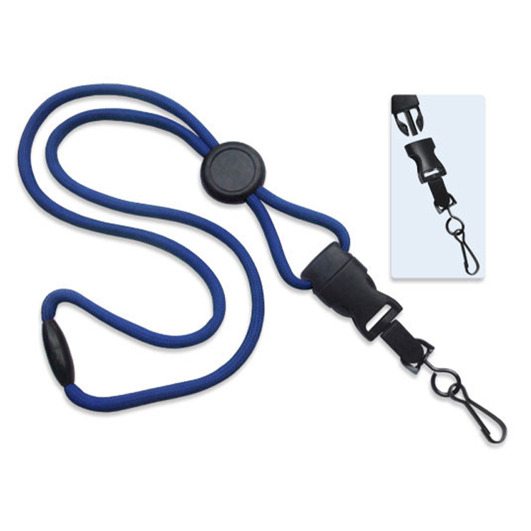 1/4" Lanyard w/ Round Slider and detach Swivel J-Hook 1