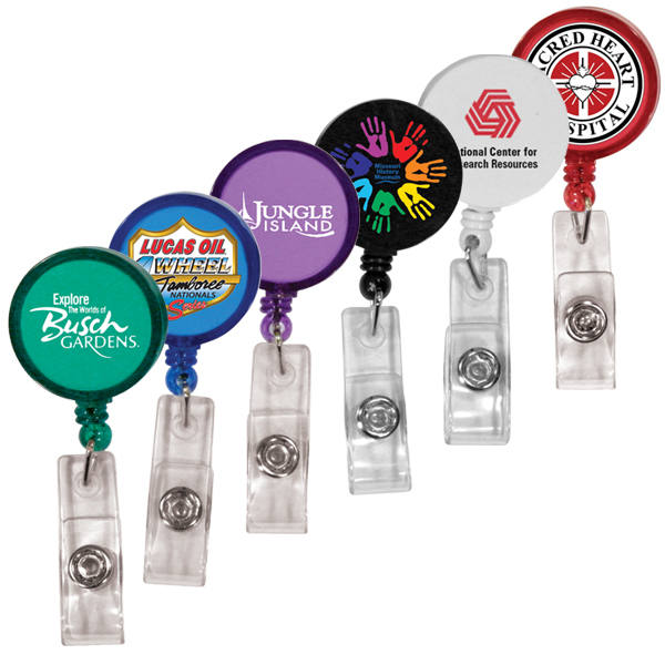 Round Retractable Badge Holder w/ Alligator Clip 7