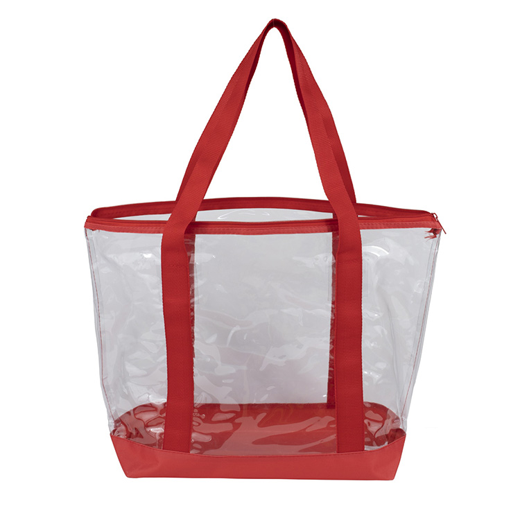 19"W x 13 ½"H x 6"Gusset - "BONDI" Jumbo Clear Zippered Tote Bag 27