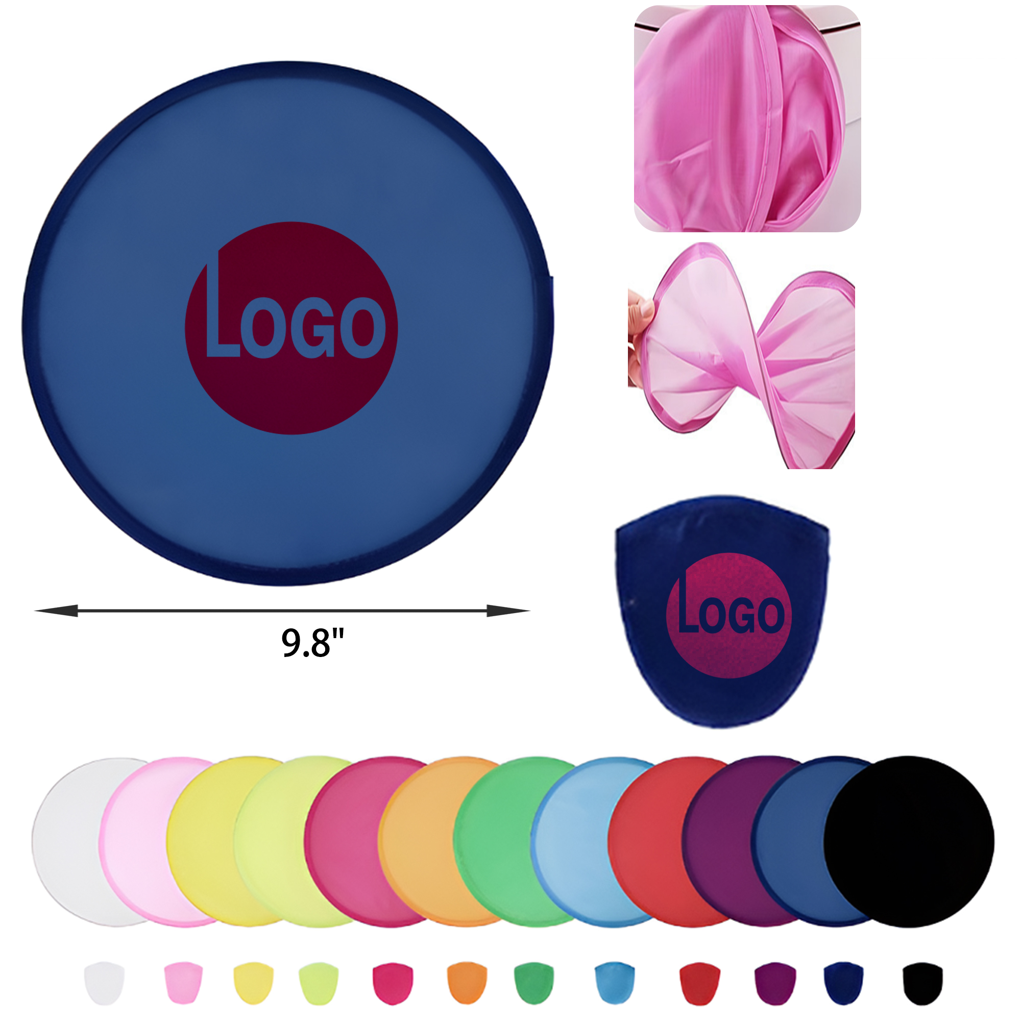 Full Color Folding Flying Disc Fan With Pouch 4