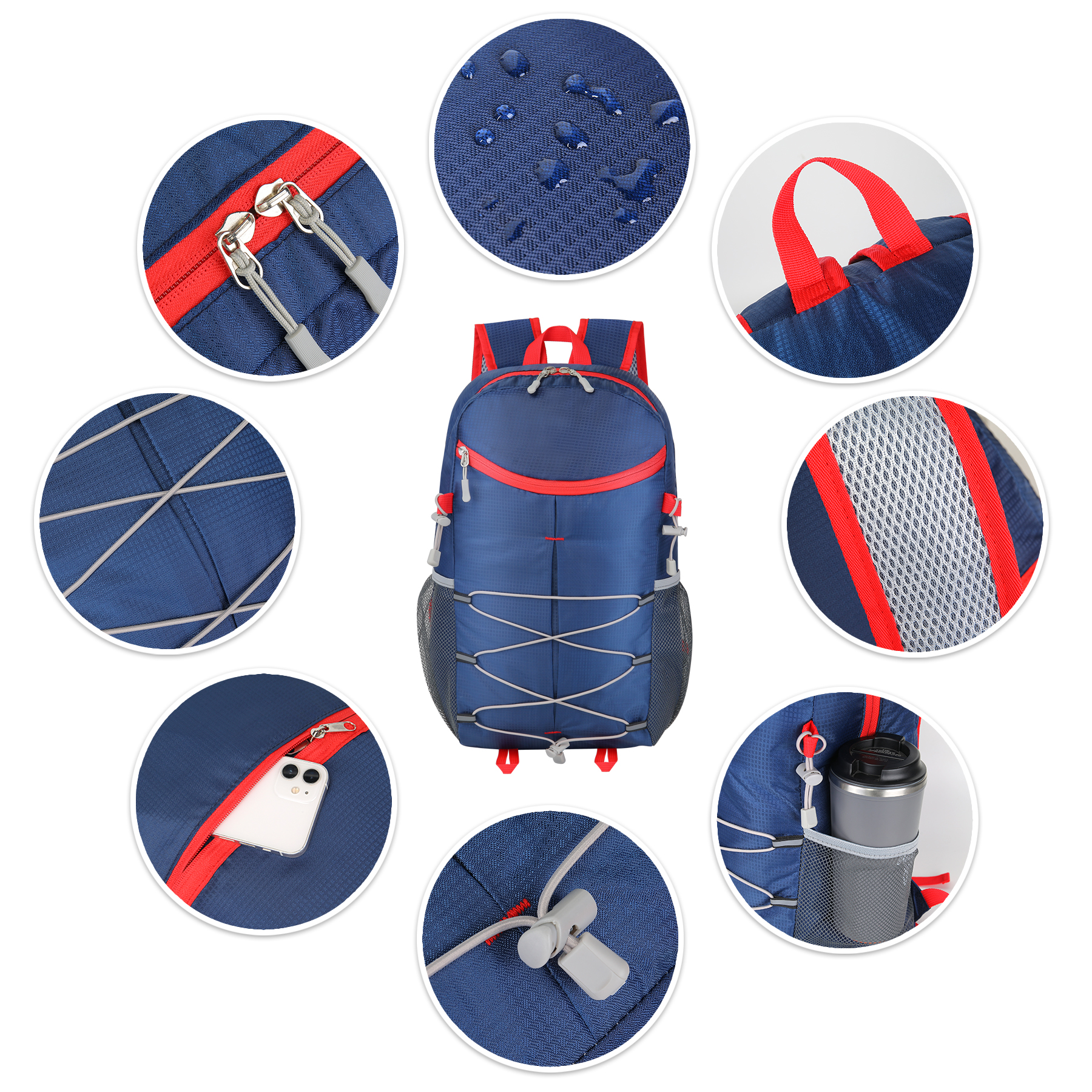 Multi-Purpose Outdoor Foldable Backpack With Bungee Cord 6