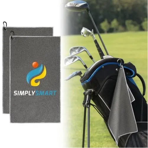 390 GSM Full Color Golf Towel with Carabiner 11.8" X 19.7"
