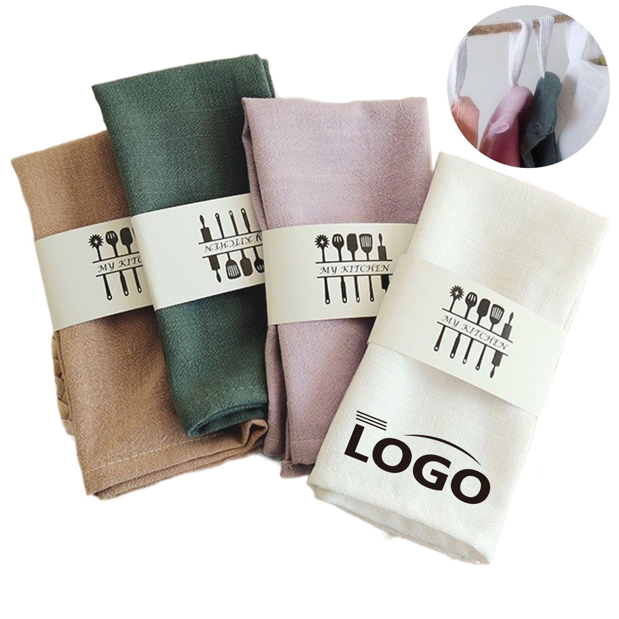 Customizable Cotton Linen Napkin Set for Restaurants & Homes 2