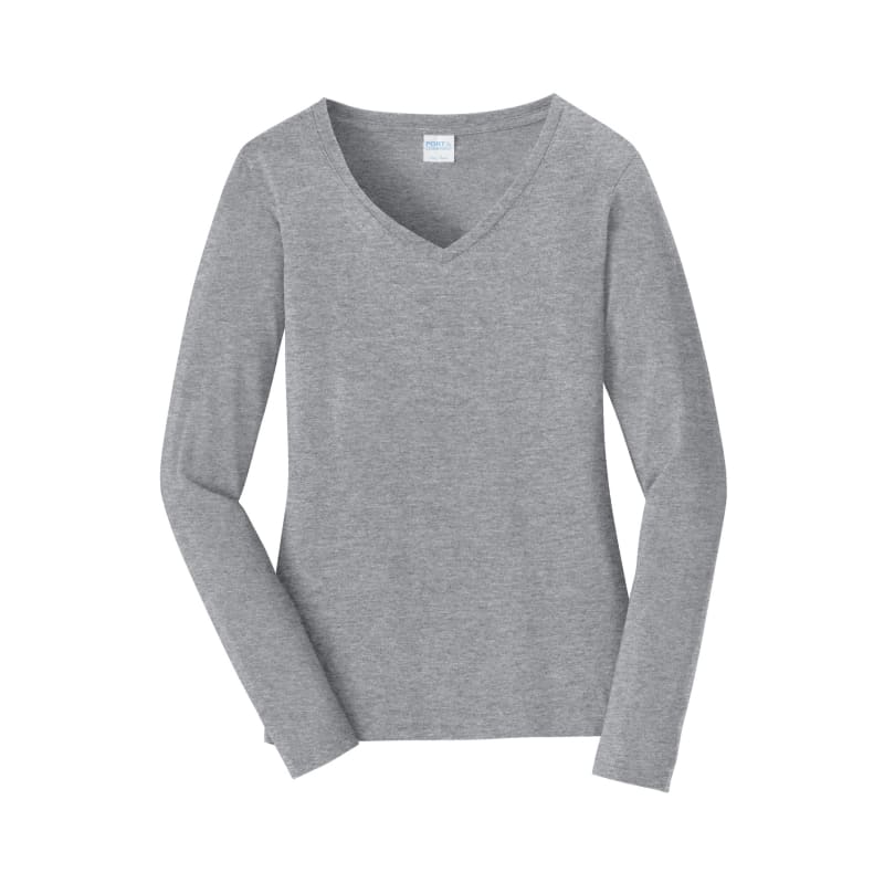Port & Company Women's Long Sleeve Fan Favorite V-Neck Tee. 98