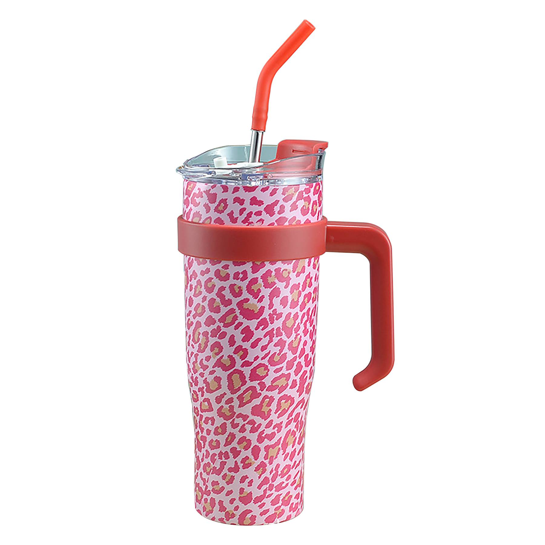 40oz Tumbler with Handle and Straw Lid Stainless Steel 4
