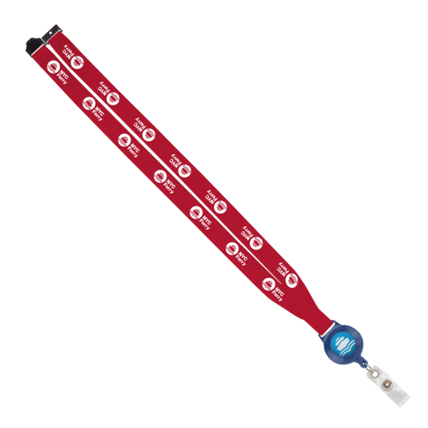 IMPORT 3/4" Polyester Lanyard with Retractable Badge Reel and IPH7 back of neck convenience release. 94