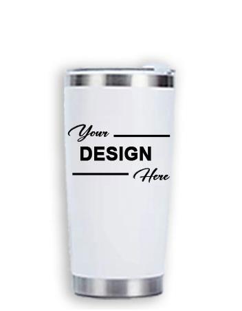 Drinkware: 20 OZ Tumbler (WHITE) with Lasered (CUS 1