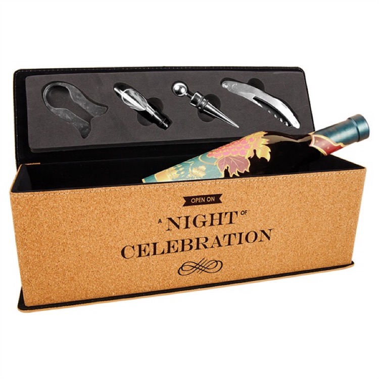 Leatherette Wine Tool Set & Bottle Case 10