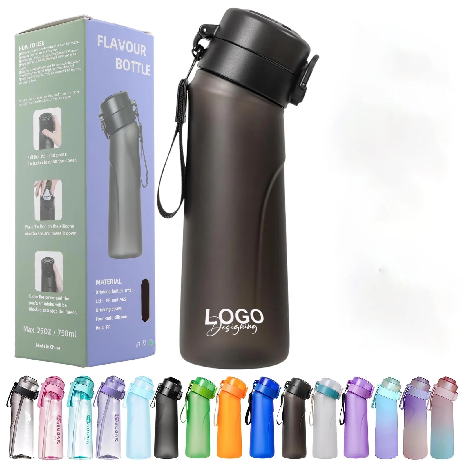 Leak Proof Water bottle with straw 2