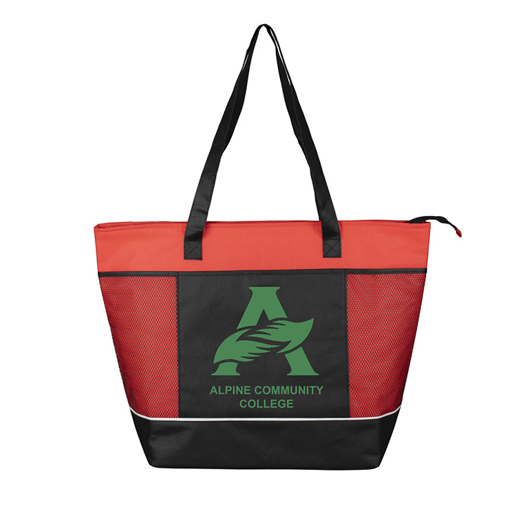 22"W x 16"H x 7 ½"Gusset - "FROST LINE" Super-Sized Insulated Zipper Cooler Tote 73