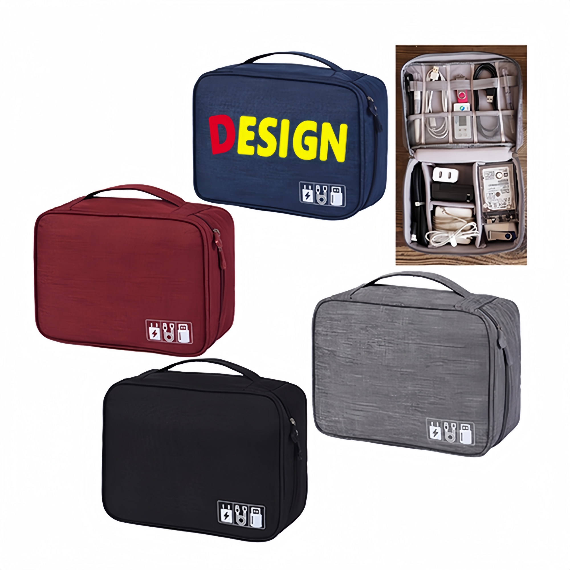 Compact Travel Cable Electronics Organizer 1