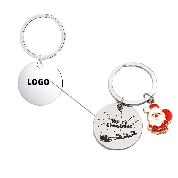 Christmas stainless steel keychain 1