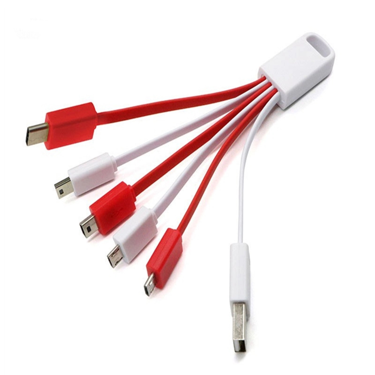 6 In 1 Multi Usb Charging Short Keychain Charger Cord 6