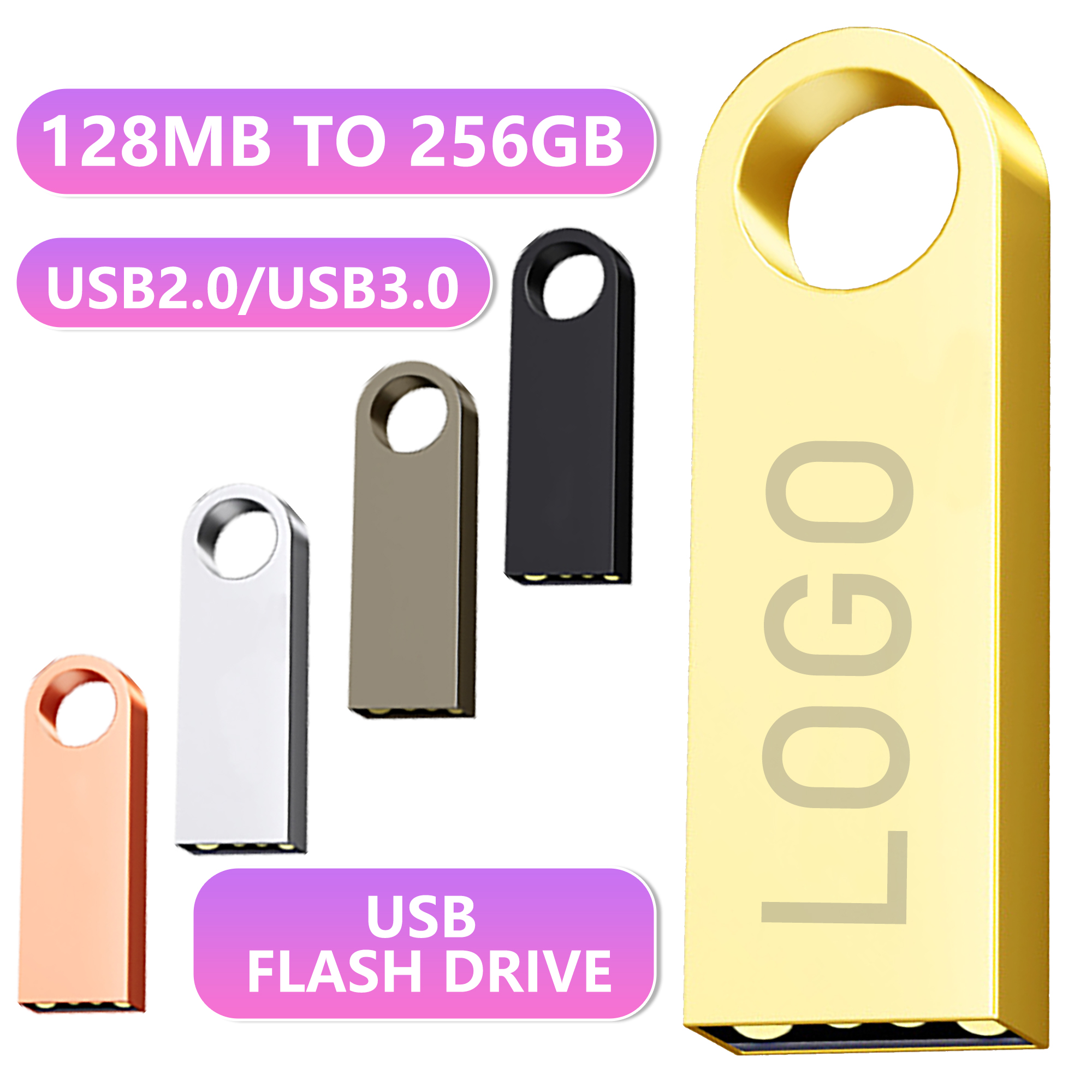 high-capacity metal USB flash drive attached to a keyring 1