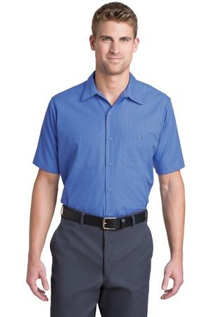 Red Kap Short Sleeve Striped Industrial Work Shirt. CS20 16