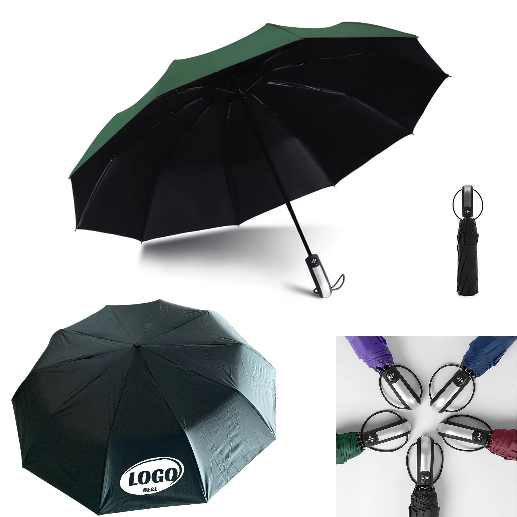 42" Auto Open Folding Umbrella