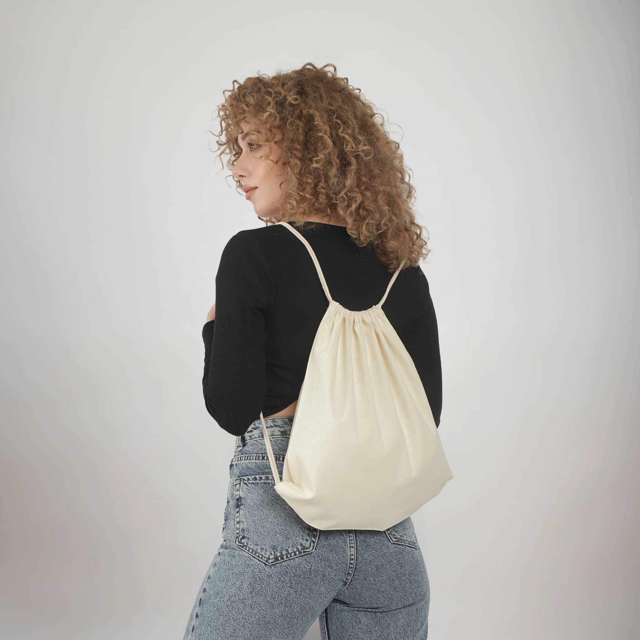 Organic Cotton Drawstring Backpack 5