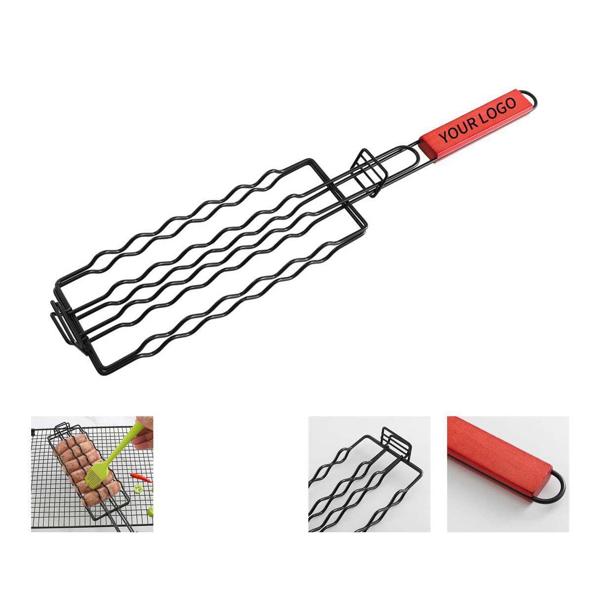 Sturdy Iron Grill Basket for Vegetables and Sausages 2