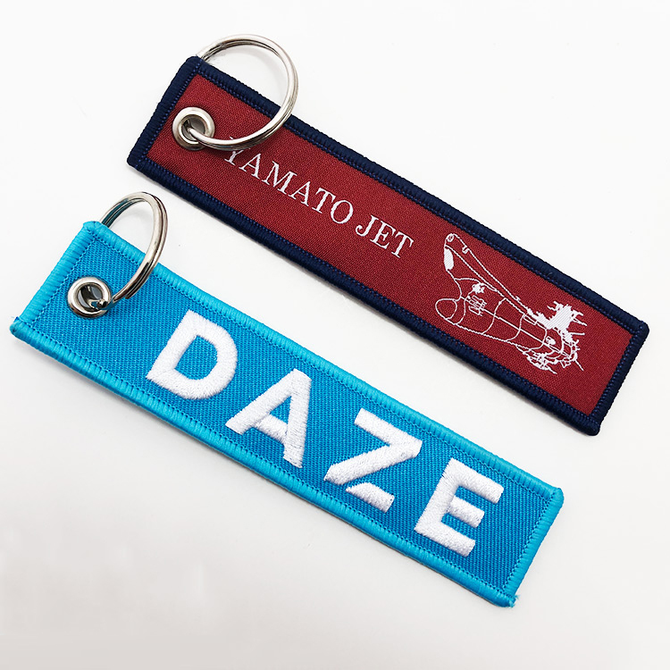 Embroidered polyester fabric Key Tag