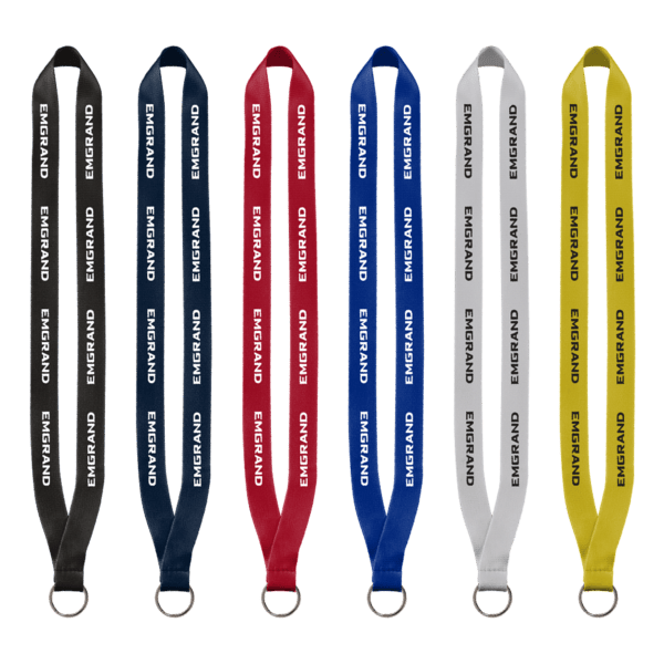 3/4" Polyester Lanyard with Sewn Silver Metal Split-Ring 169
