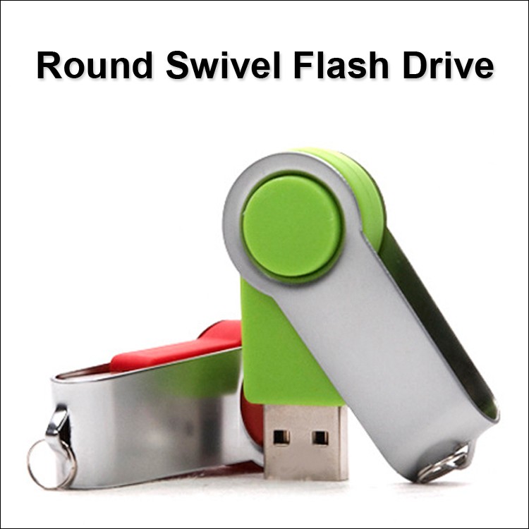 Round Swivel Flash Drive / USB - 512 MB Memory