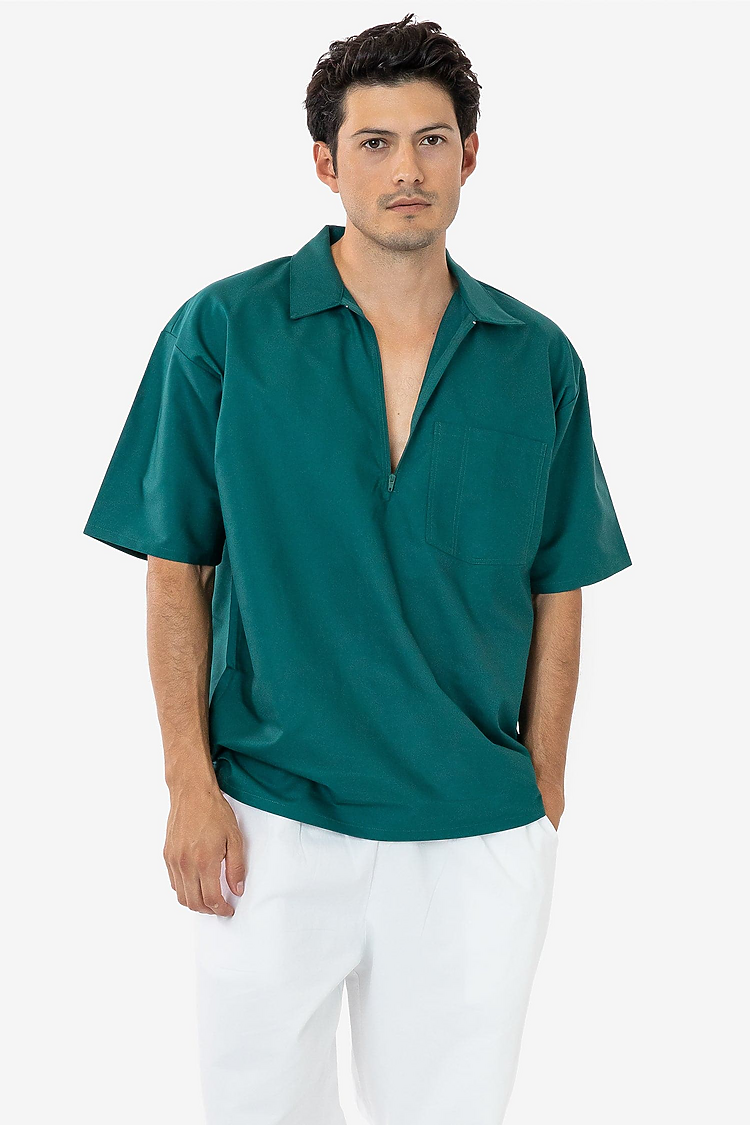 Oxford Zip Up Work Shirt 3